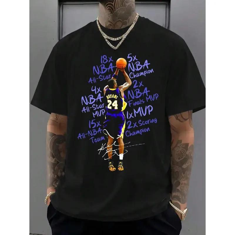 Kob.E Bryant |     Artistic Lakers Basketball Print Classic T-Shirt |     Popular Classic Apparel For Kobe Fans |     100%25 Cotton Printed Crew Neck Unisex Short-Sleeve T-Shirt |     European And American Fashion Brand Printed Base Layer Shirt