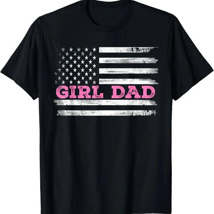 Summer t Shirts Girl Dad Father'S Day Dad Daughter, Dad of Girls Outnumbered T-Shirt Adult Men'S Loose And Comfortable Cotton fathers day gift ideas