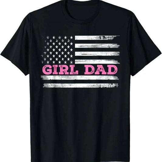 Summer t Shirts Girl Dad Father'S Day Dad Daughter, Dad of Girls Outnumbered T-Shirt Adult Men'S Loose And Comfortable Cotton fathers day gift ideas