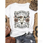 [100%25 Cotton] Women'S Western Cowboy Graphic T-Shirt - Black Short Sleeve Crew Neck Top With Bull Skull & Floral Design, "" Vintage 2008 Text, Casual Spring/Summer Tee For Outdoor & Casual Attire T-Shirt For Men And Women.oversized gym shirts