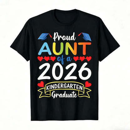 Proud Mommy of a 2026 Kindergarten Graduate T-Shirt - Soft Retro Tee with Heart & 2026 Number Design, Kindergarten Graduation Party Outfit, Mommy Gifts Suitable for Moms, Casual Wear & Graduation Gifts for Kindergarten Events