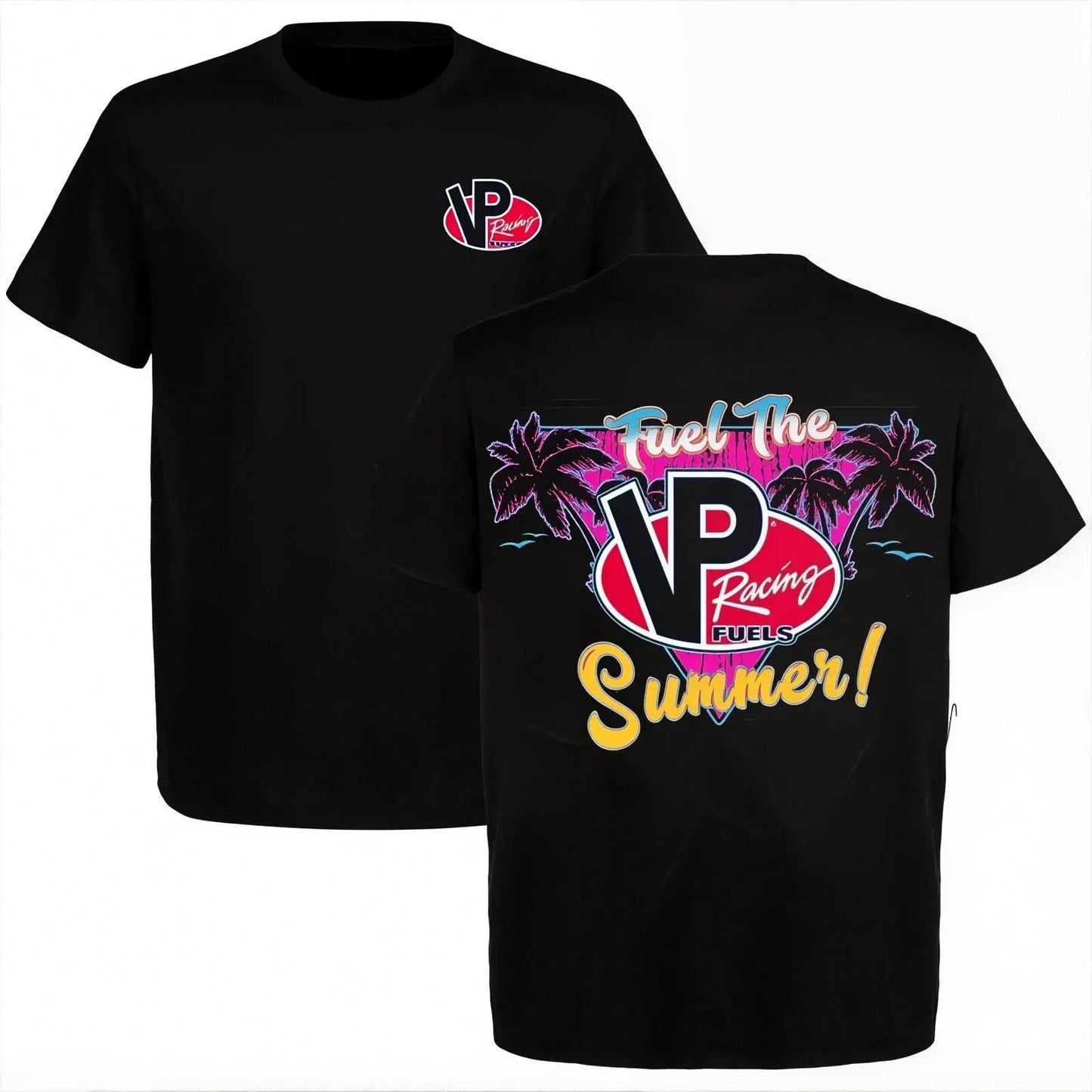 VP Racing Fuel The Summer T-Shirt - Vintage Hot Rod Muscle Car Graphic Tee for Car Enthusiasts Men's Cotton Tee - Old School Tee Gift