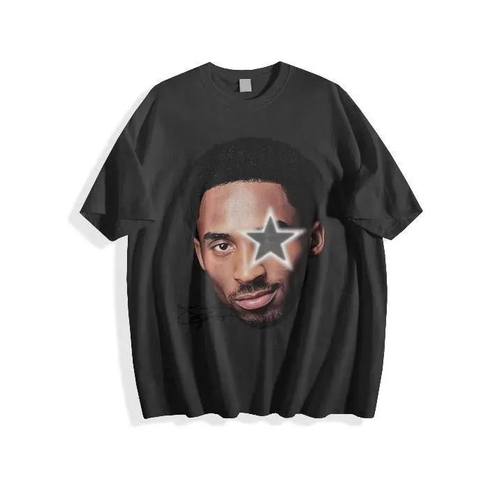 Youth and Adult Kobe Big Face Grey Star Graphic T-Shirt 100%25 Cotton Comfortable Short Sleeve Boys Clothing Great Gift Idea,100%25 Cotton,Casual Summer T-Shirt with Crew Neck,Perfect Gift For Friends & Family,Lounge & Casual Attire