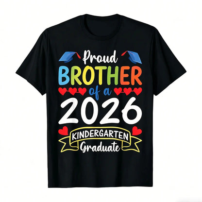 Proud Mommy of a 2026 Kindergarten Graduate T-Shirt - Soft Retro Tee with Heart & 2026 Number Design, Kindergarten Graduation Party Outfit, Mommy Gifts Suitable for Moms, Casual Wear & Graduation Gifts for Kindergarten Events