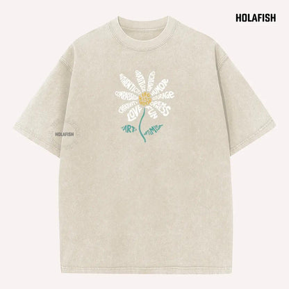 Holafish Casual Acid Washed Tshirt Cotton Unisex Top, Heavyweight Vintage Style, Soft Premium Fabric, Fresh Daily Look, Breathable All-Day Comfort