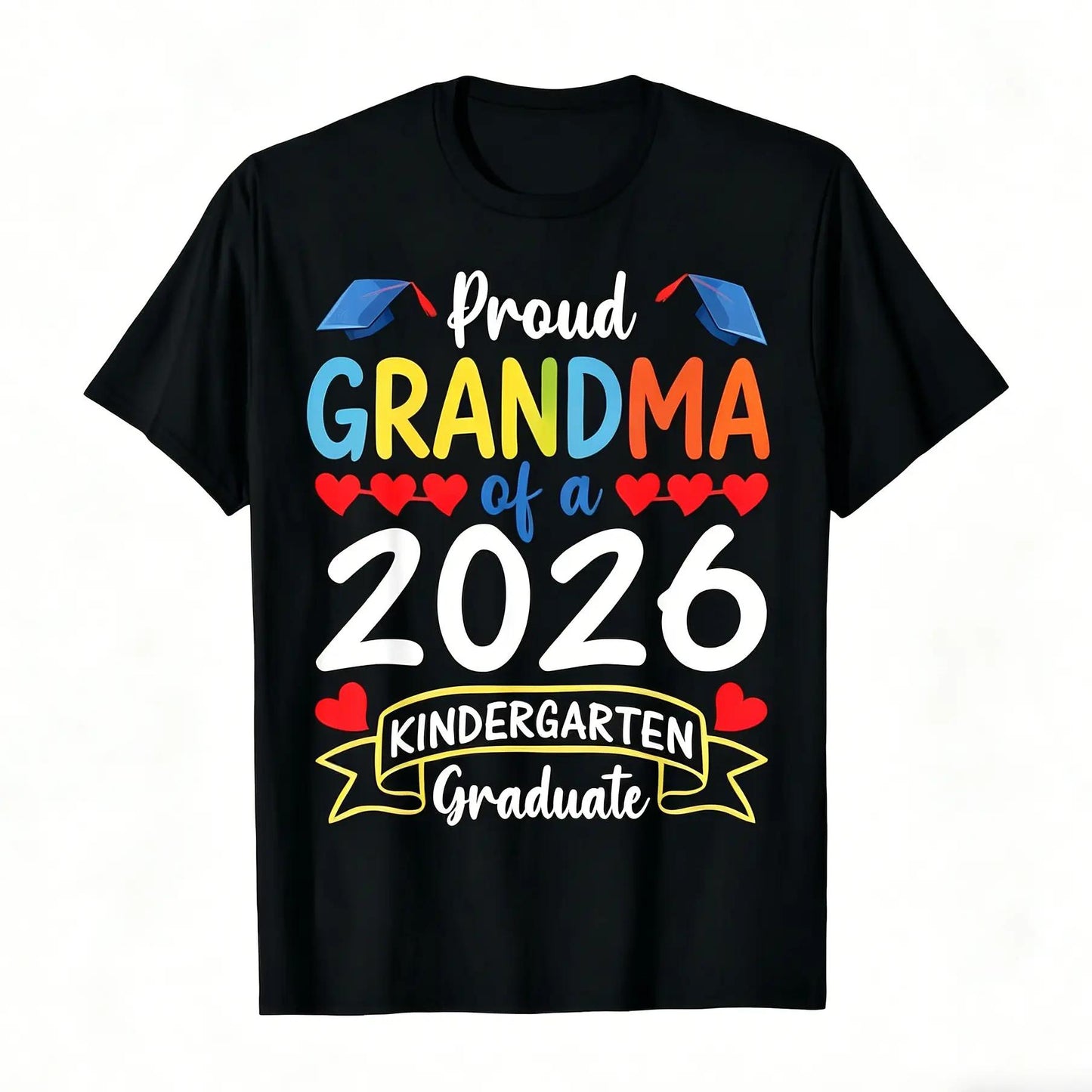 Proud Mommy of a 2026 Kindergarten Graduate T-Shirt - Soft Retro Tee with Heart & 2026 Number Design, Kindergarten Graduation Party Outfit, Mommy Gifts Suitable for Moms, Casual Wear & Graduation Gifts for Kindergarten Events