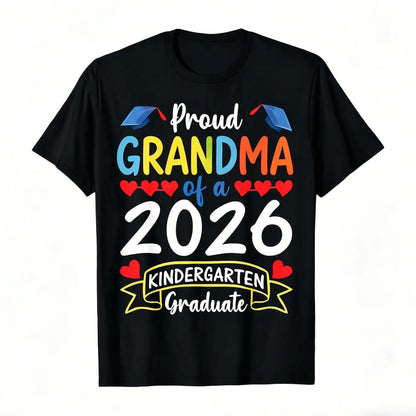 Proud Mommy of a 2026 Kindergarten Graduate T-Shirt - Soft Retro Tee with Heart & 2026 Number Design, Kindergarten Graduation Party Outfit, Mommy Gifts Suitable for Moms, Casual Wear & Graduation Gifts for Kindergarten Events