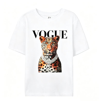 Fashion Leopard Graphic Tee Tshirt   Casual Womenswear Streetwear