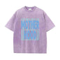 Motherhood Tee | Retro Washed Mint Stripe Graphic Tee,Vintage Oversized Washed Motherhood Tee