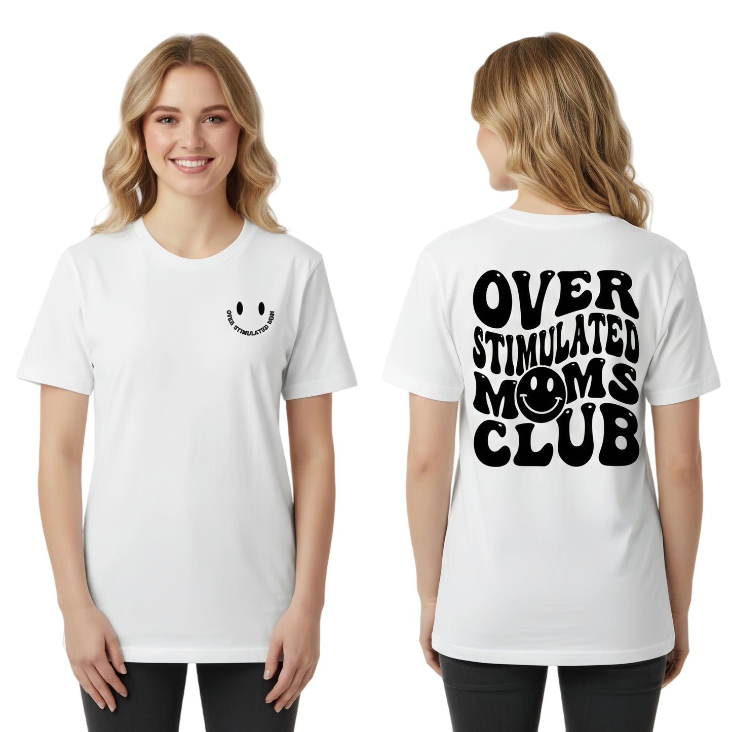 Women's Retro Cotton Short-Sleeve Crew Neck Plain Fitted T-Shirt - Over Stimulated Moms Club Themed, Casual Golf-Inspired Unisex Top, Summer Streetwear Essential Gift for Mom & Daughter,summervibes outdoorfun