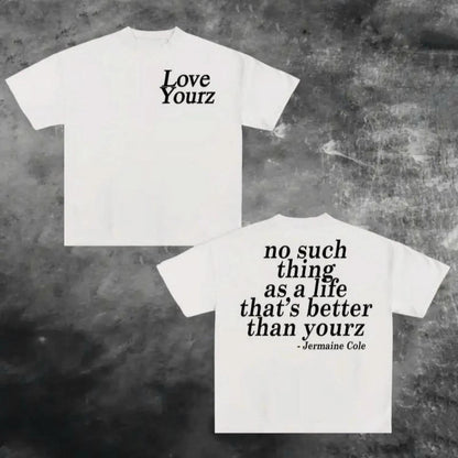 tshirt women J Cole Dreamville Love Yourz Lyrics Graphic t-Shirt VERSION 2, J Cole T-shirt, Cotton tshirt swap