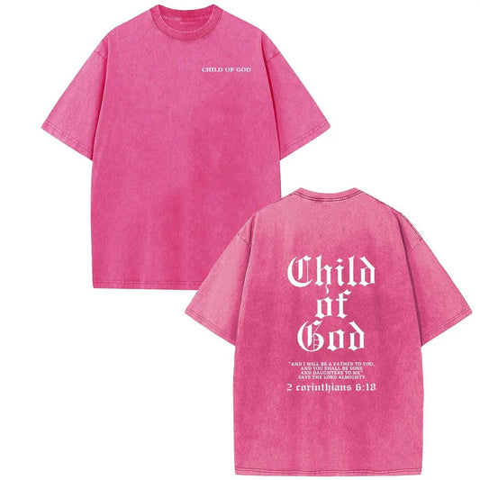 Holafish Oversize Acid Wash VintageChild Of God' Pattern T-Shirt,Heavyweight Cotton Streetwear graphic vintage Menswear Womenswear Crewneck Tshirt Top Hoodie