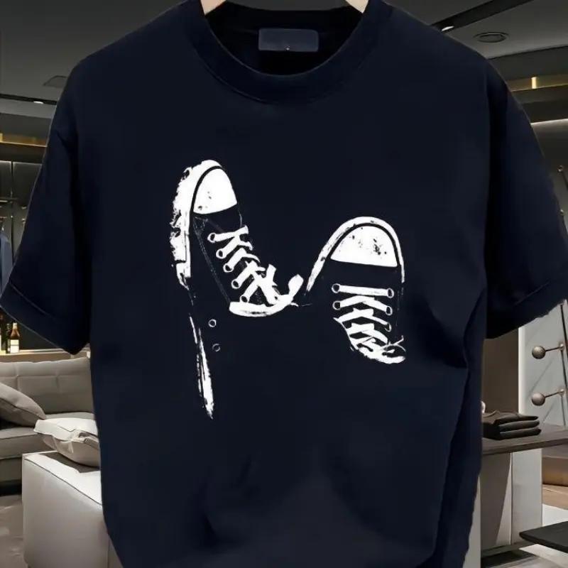 Men's Round Neck Shortsleeve Graphic Print Cotton Tee - Summer Basic Light Tropical Breathable Fabric, Soft Thick Minimalist Sweat Tshirt, Thermally Optimized Fitted Casual Streetwear Boxy Baggy Top,summervibes