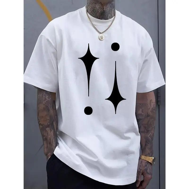 Simple And Fashionable Printed Men'S Crew Neck Short-Sleeved T-Shirt, Comfortable And Breathable Casual Sports Top, Suitable for Spring And Summer Vacation And Leisure, Plus Size