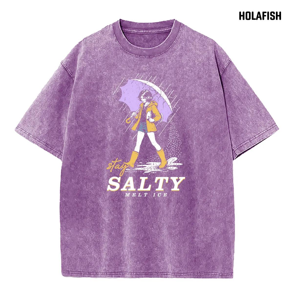 Holafish Womens Vintage Acid Wash Graphic Tee, Crew Neck Short Sleeve, Soft and Lightweight Cotton, Casual Cotton Unisex, Fashion Tops for Everyday Outfits