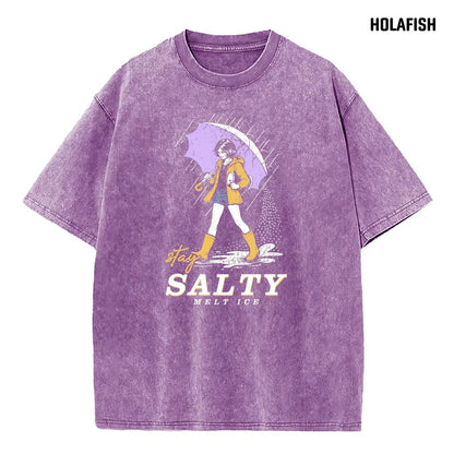 Holafish Womens Vintage Acid Wash Graphic Tee, Crew Neck Short Sleeve, Soft and Lightweight Cotton, Casual Cotton Unisex, Fashion Tops for Everyday Outfits