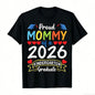 Proud Mommy of a 2026 Kindergarten Graduate T-Shirt - Soft Retro Tee with Heart & 2026 Number Design, Kindergarten Graduation Party Outfit, Mommy Gifts Suitable for Moms, Casual Wear & Graduation Gifts for Kindergarten Events